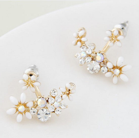 Flower Crystal Stud Earrings